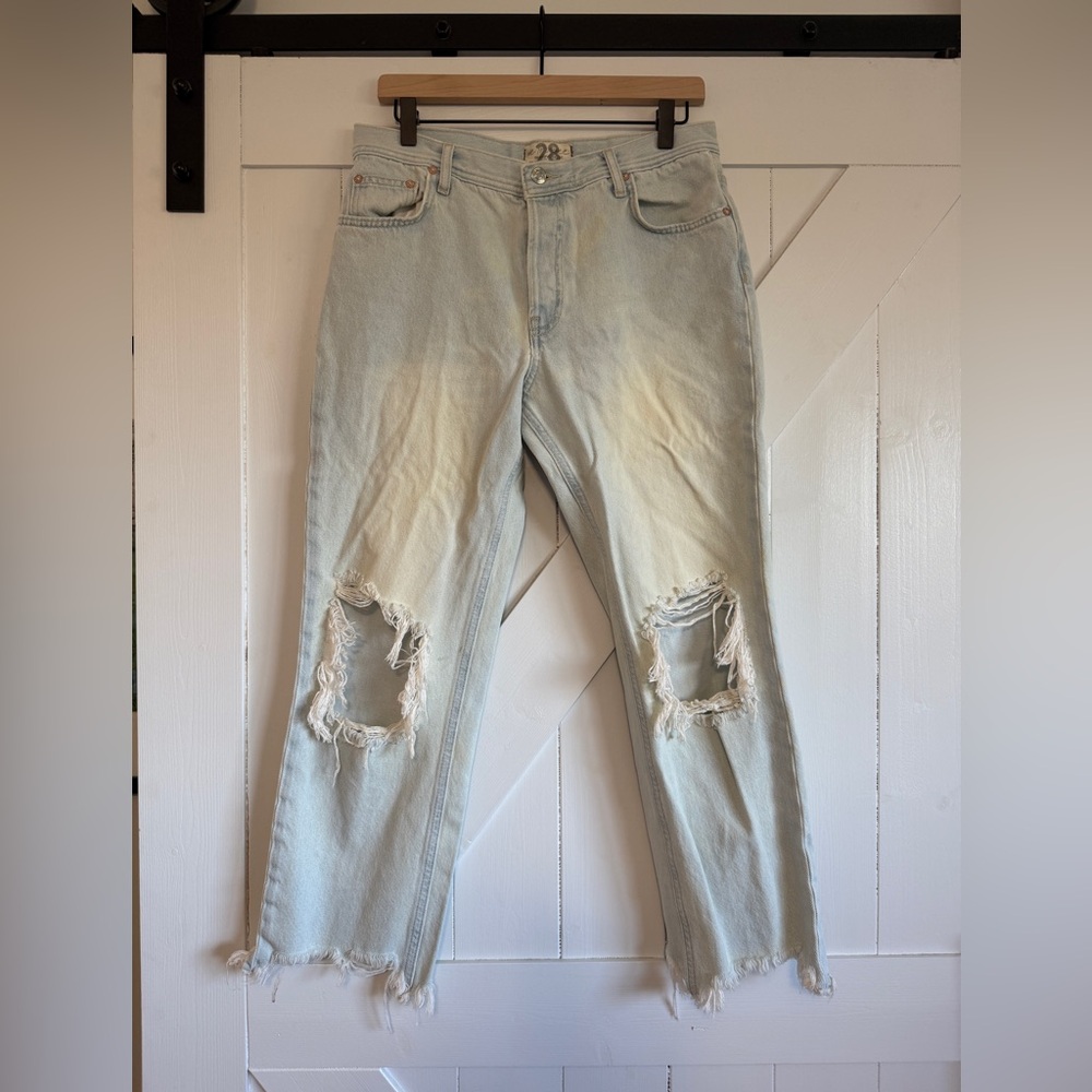 Free People Maggie Mid-Rise Straight-Leg Jeans Size 28